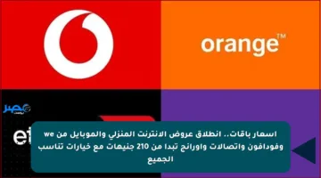 أسعار باقات.. انطلاق عروض الإنترنت المنزلي والموبايل من we وفودافون واتصالات وأورانج تبدأ من 210 جنيهات مع خيارات تناسب الجميع